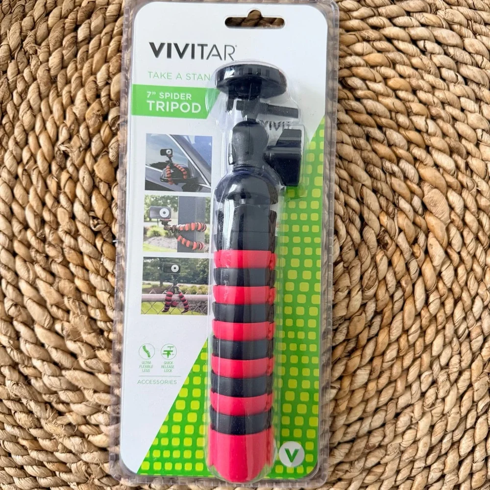 Vivitar 7” Flexible Red and Black Spider Tripod